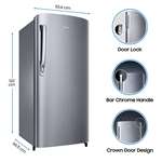 Samsung 192 L 2 Star Direct Cool Single Door Refrigerator (Grey Silver) 